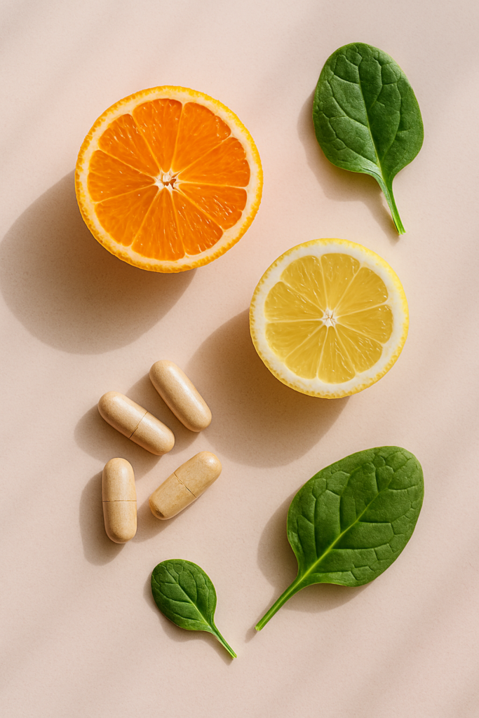 Vitaminas essenciais que apoiam a saúde e a aparência da pele de forma natural